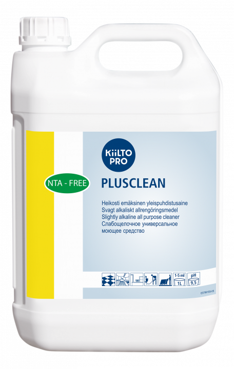 Kiilto Plusclean / Киилто Плюсклин, слабощелочное универсальное моющее средство для водостойких поверхностей, 5л.